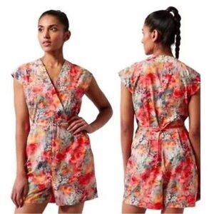 Athleta never worn romper - pink floral